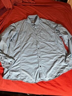 REI Men's Light Slate Blue Ventilated Outdoor Shirt